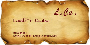 Ladár Csaba névjegykártya